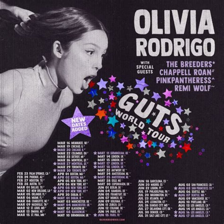 UPDATE: Olivia Rodrigo Announces 18 New Dates For 2024 GUTS World Tour